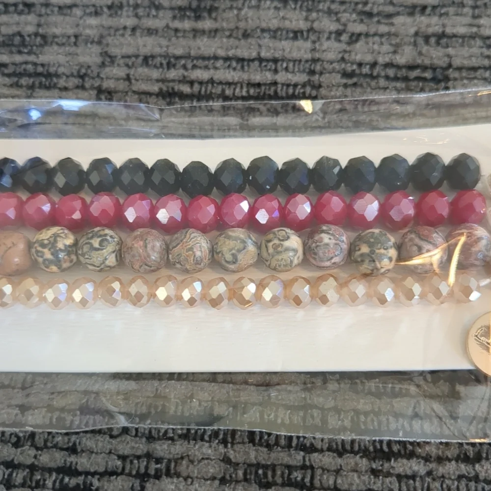 Natural Stone & Faceted Bead Multi-Layer Apple Watch Band | Boho Beaded Bracelet